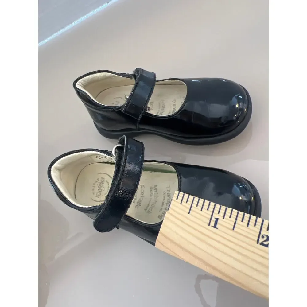 Primigi Italian Girls’ Shoes – Size 21, Black & Beige Patent Leather USA 5